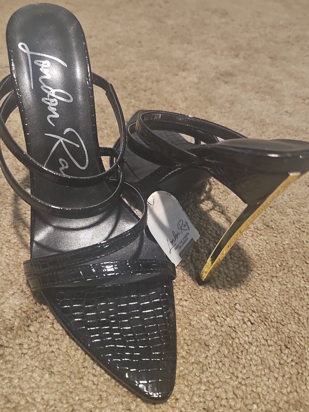 London Rag New Affair Croc Strappy High Heel Sandals - SZ 10 - NWT!